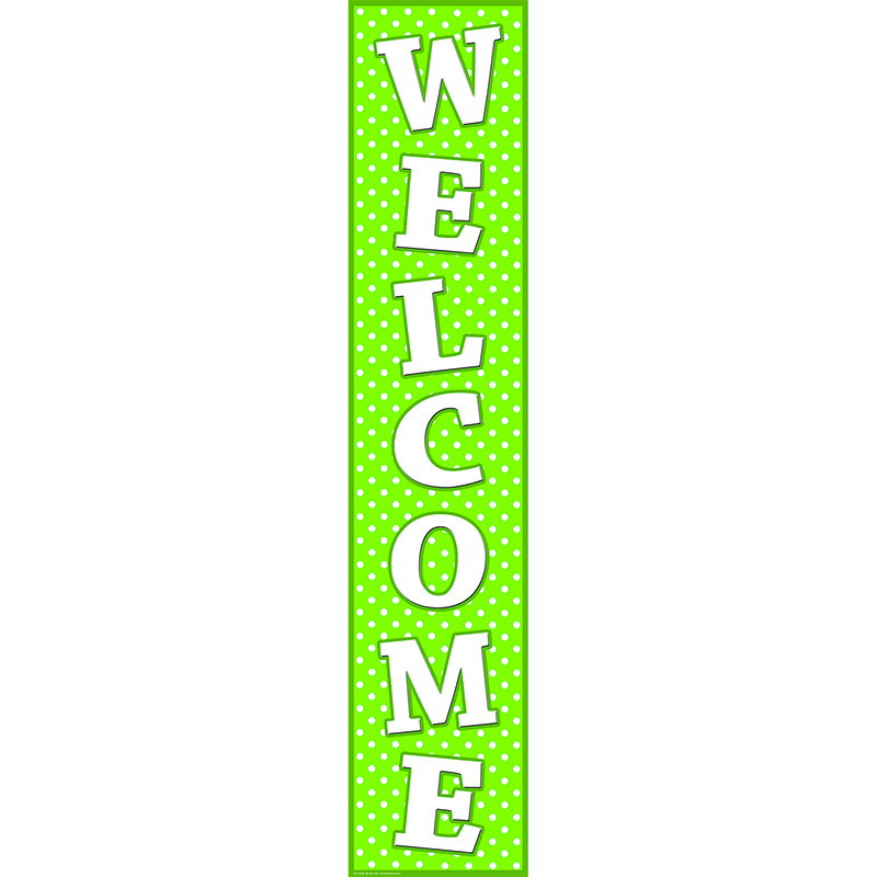 Lime Polka Dots Welcome Banner