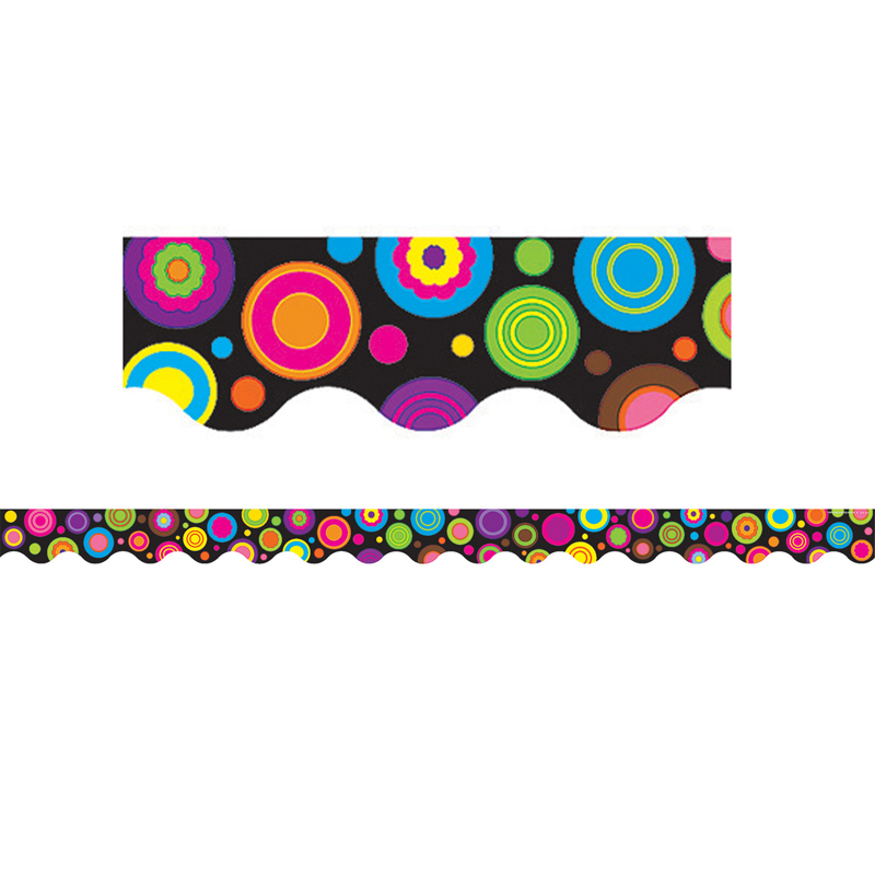 Colorful Circles Scalloped Border