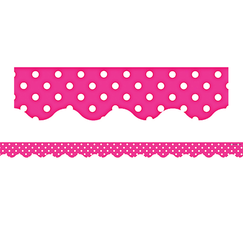 Hot Pink Polka Dots Scalloped