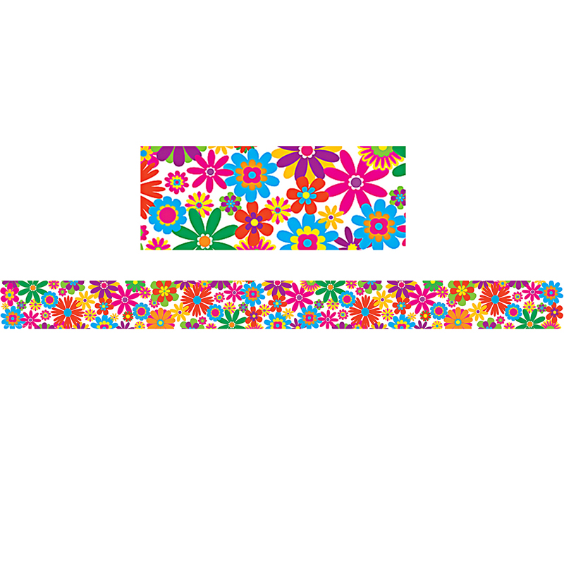 Fun Flowers Straight Border Trim