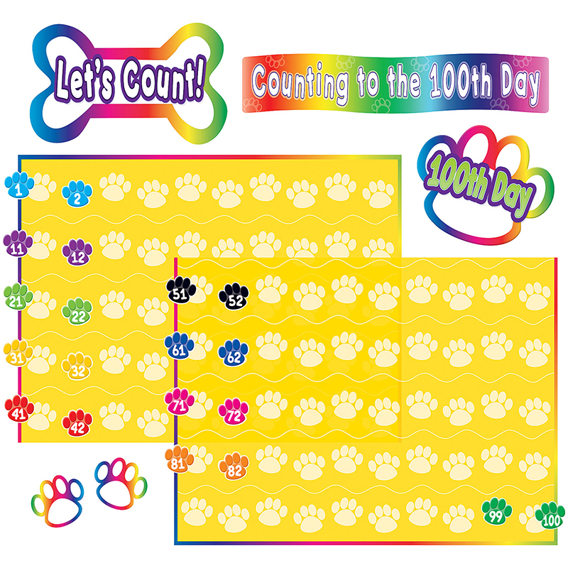 Paw Prints Counting To 100 Bulletin