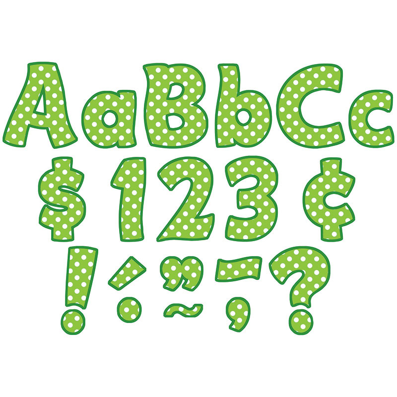 Lime Polka Dots Funtastic Font 4in