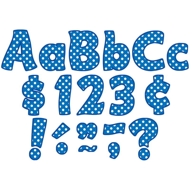 Blue Polka Dots Funtastic Font 4in