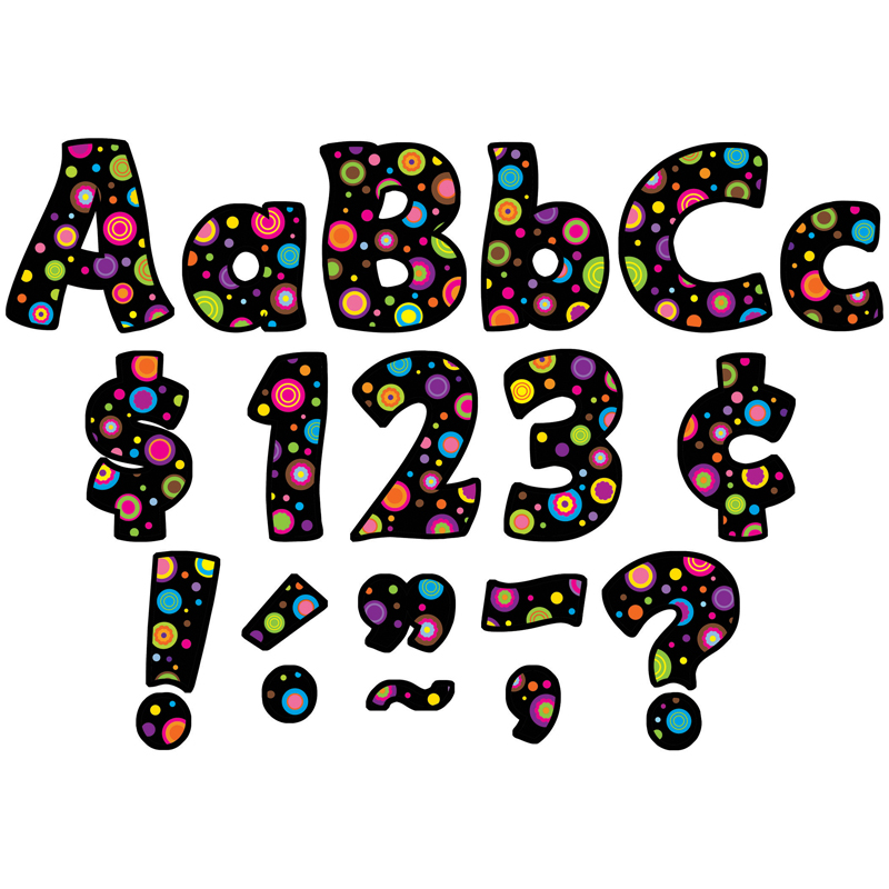 Colorful Circles Funtastic Font 4in