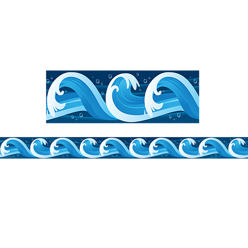 Ocean Waves Straight Border Trim