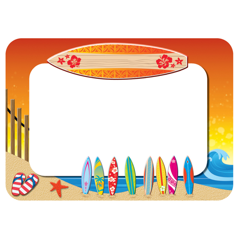 Surfs Up Name Tags Labels