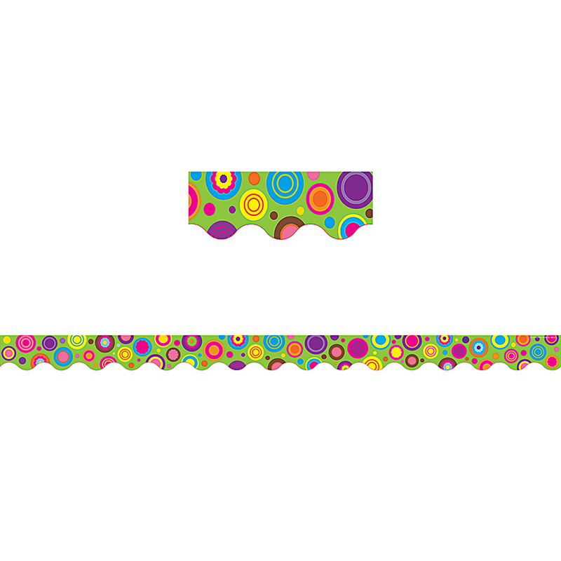 Lime Colorful Circles Scalloped