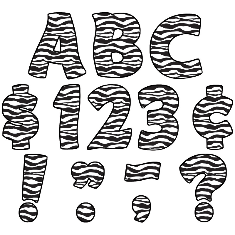 Zebra Print Funtastic Font 4in