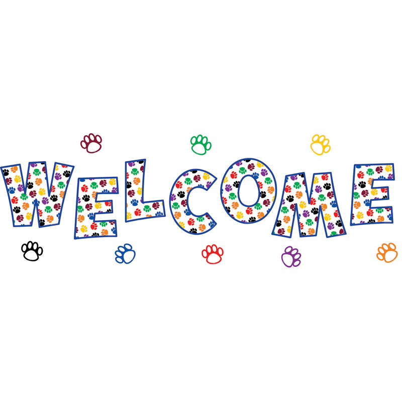 Paw Prints Welcome Bulletin Board