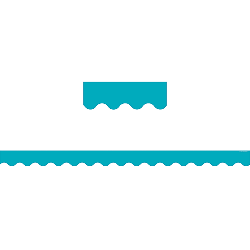 Teal Solid Scalloped Border Trim