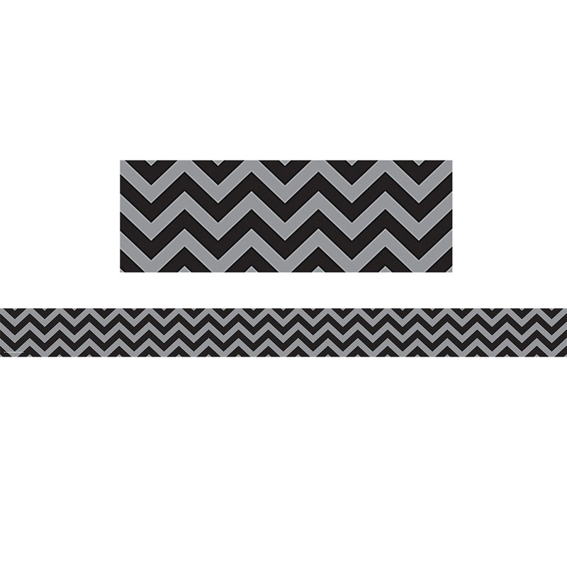 Black Chevron Straight Border Trim