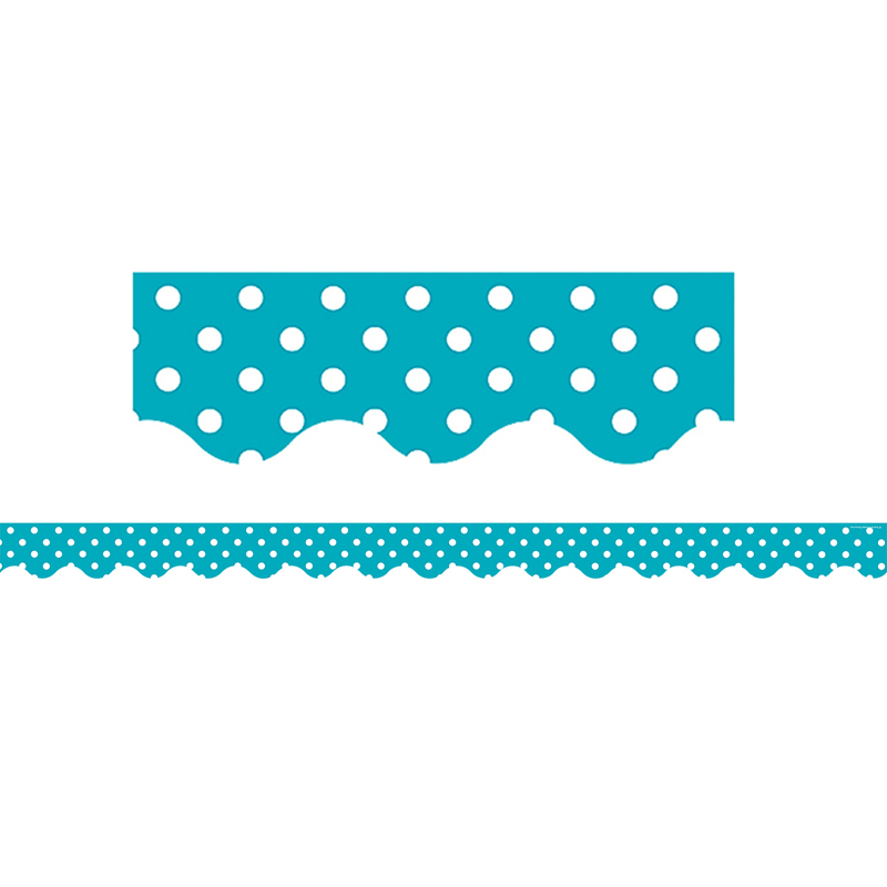 Teal Mini Polka Dots Scalloped