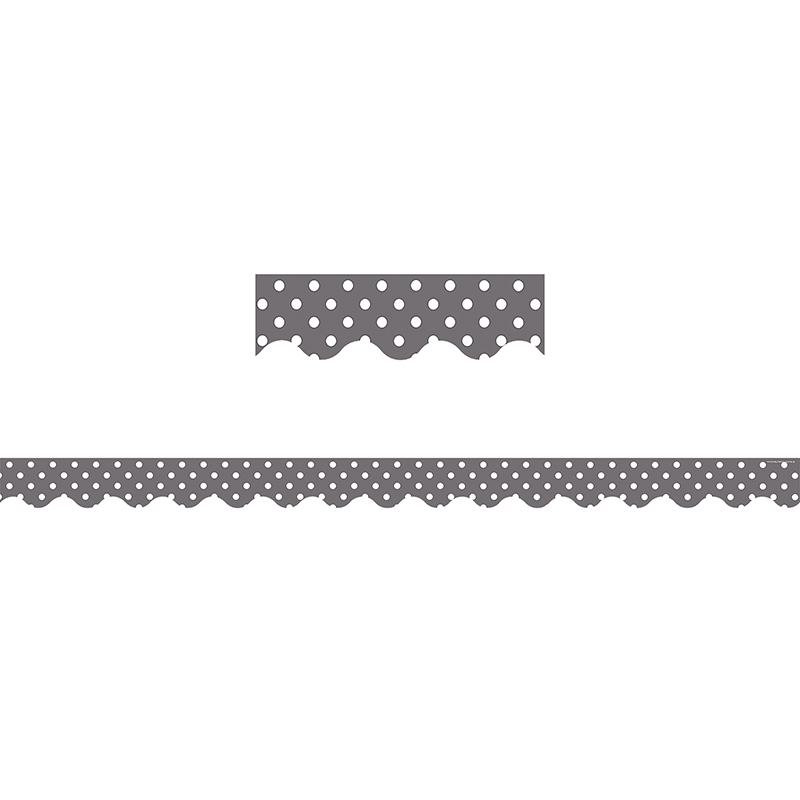 Gray Mini Polka Dots Scalloped
