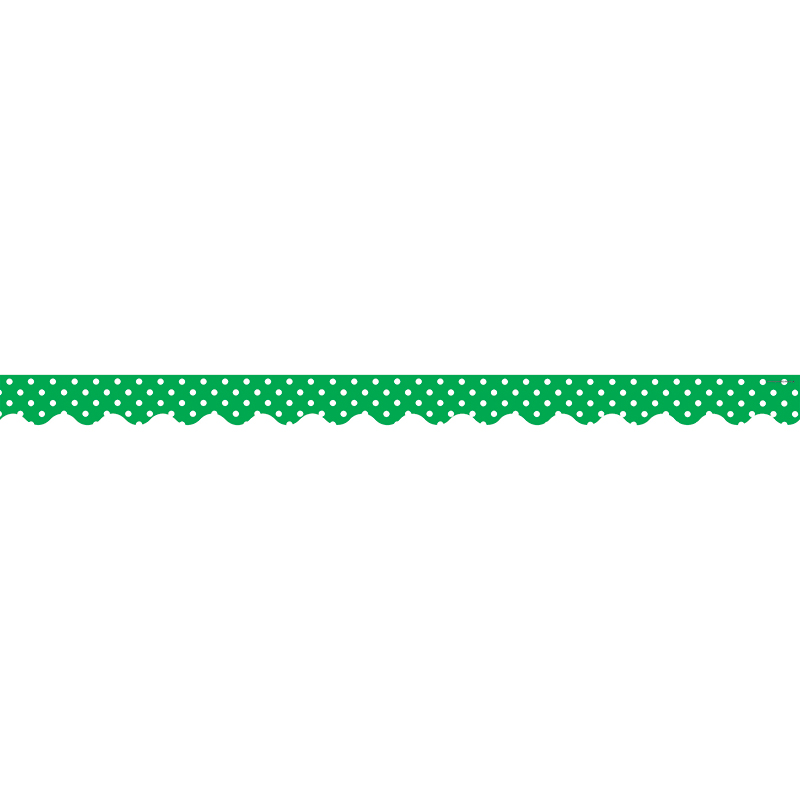 Green Mini Polka Dots Scalloped