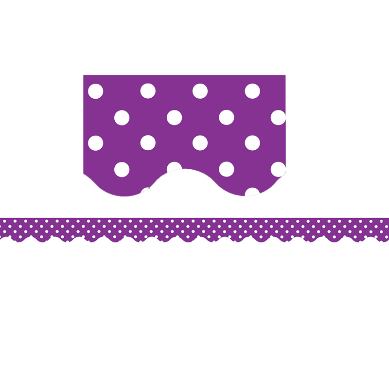 Purple Mini Polka Dots Scalloped