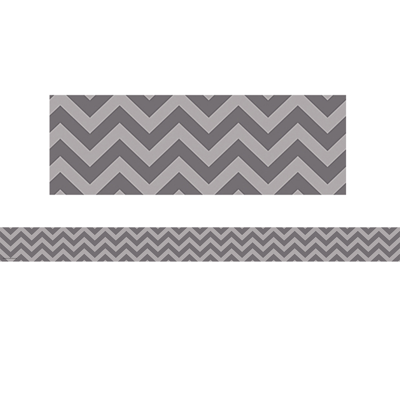 Gray Chevron Straight Border Trim