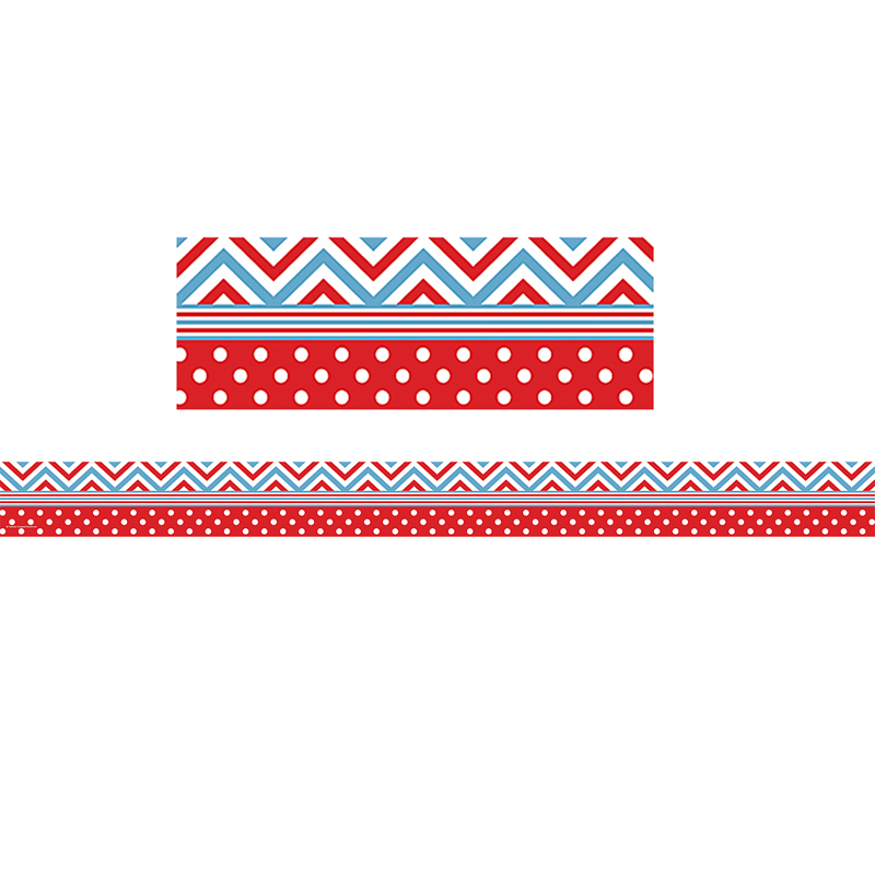 Red & Blue Chevrons & Dots Straight