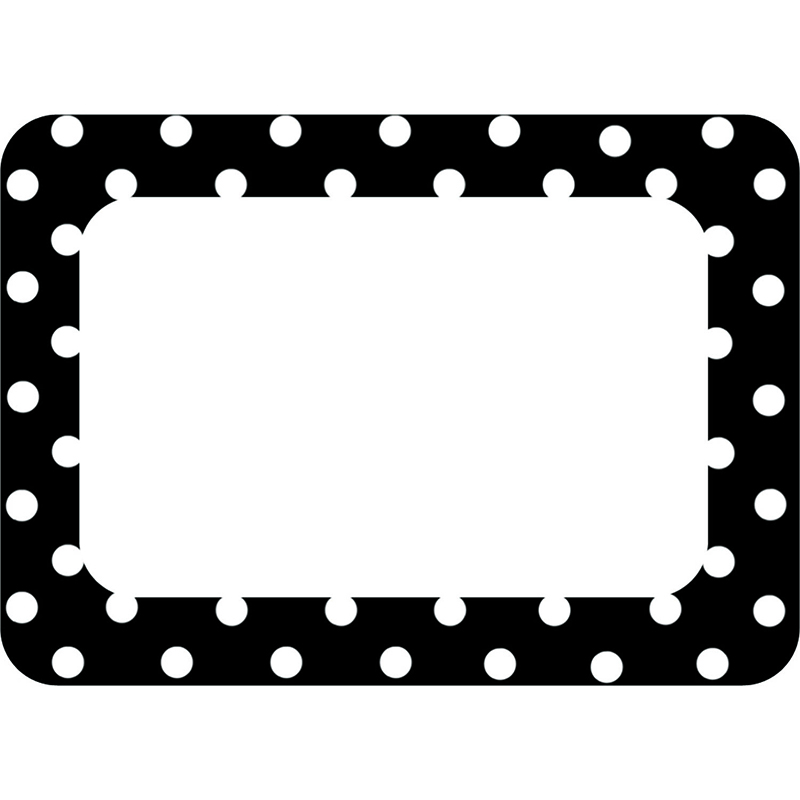 Black Polka Dots 2 Name Tags