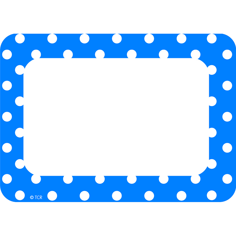 Blue Polka Dots Name Tags Labels