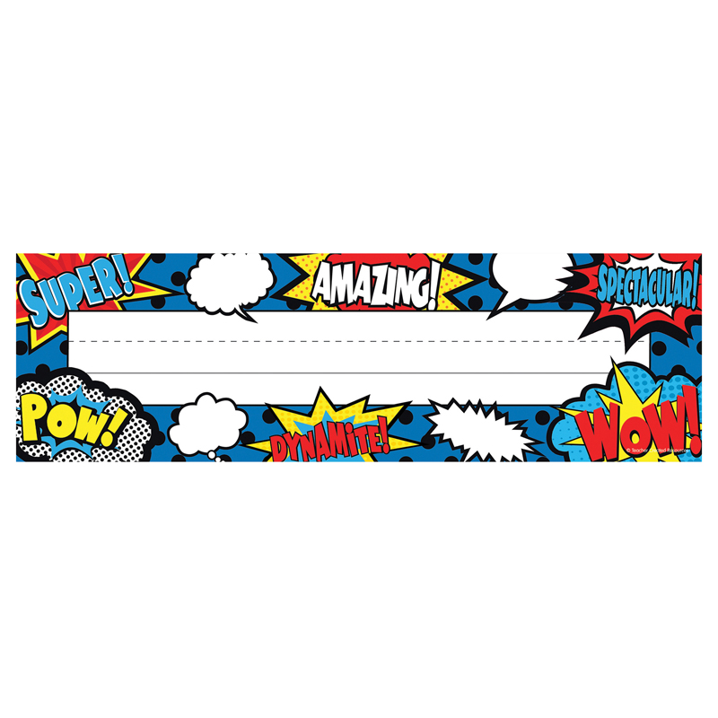 Superhero Flat Name Plates 36/Pk