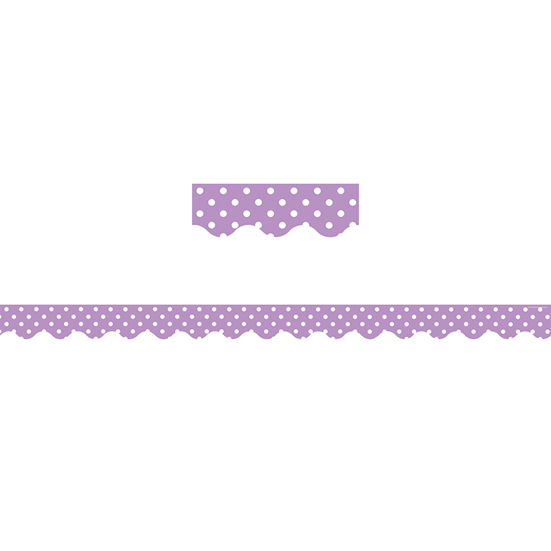 Orchid Polka Dots Scalloped Border