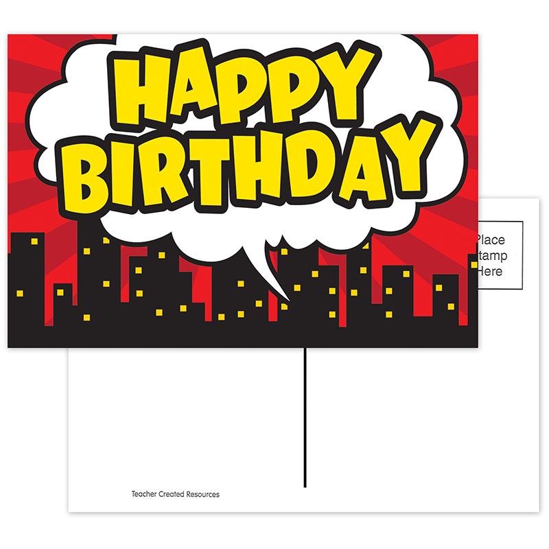 Superhero Happy Birthday Postcard