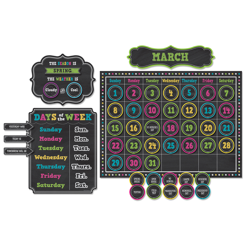 Chalkboard Brights Calendar Bb Set