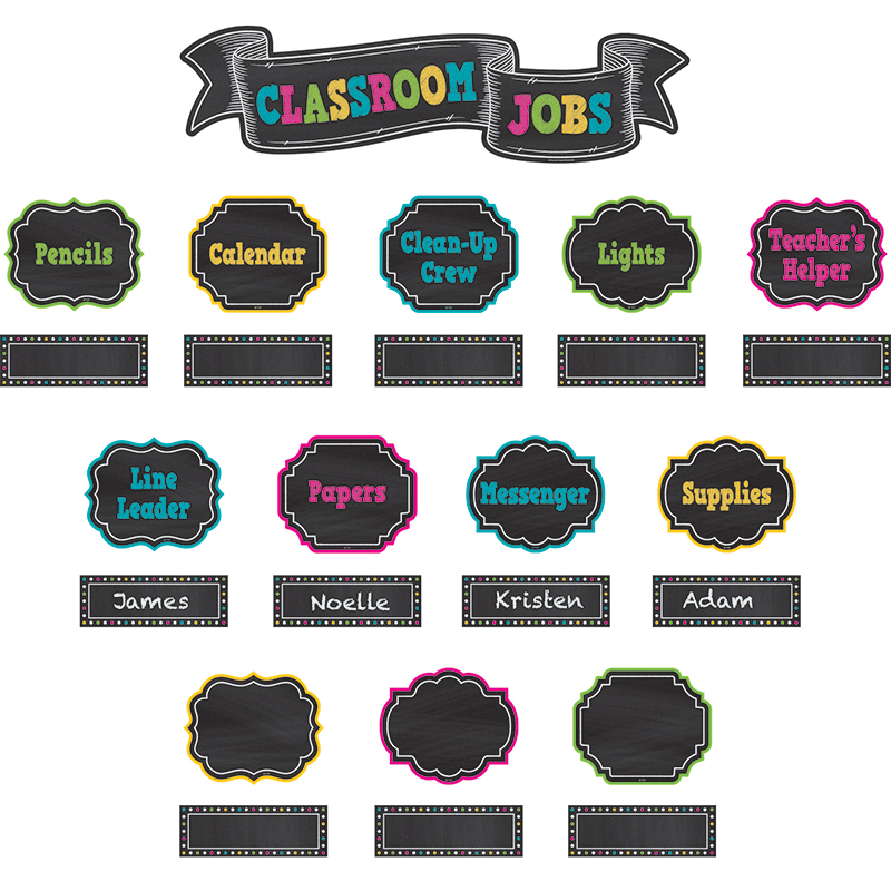 Chalkboard Brights Classroom Jobs