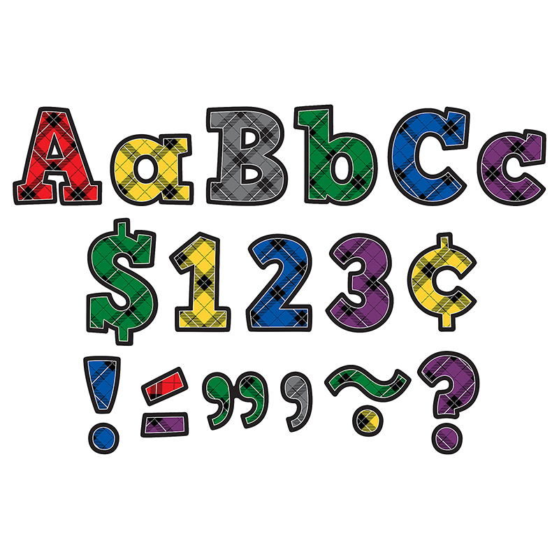 Plaid Bold Block 4in Letters Combo
