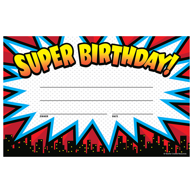 Superhero Super Birthday Awards