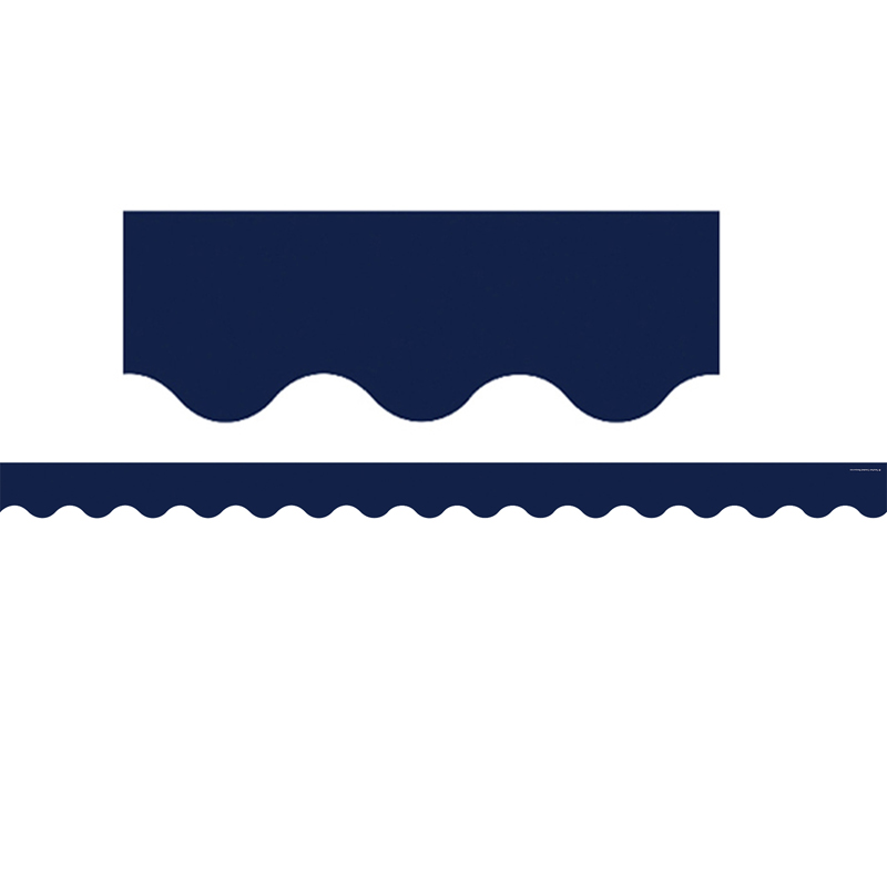 Navy Scalloped Border Trim