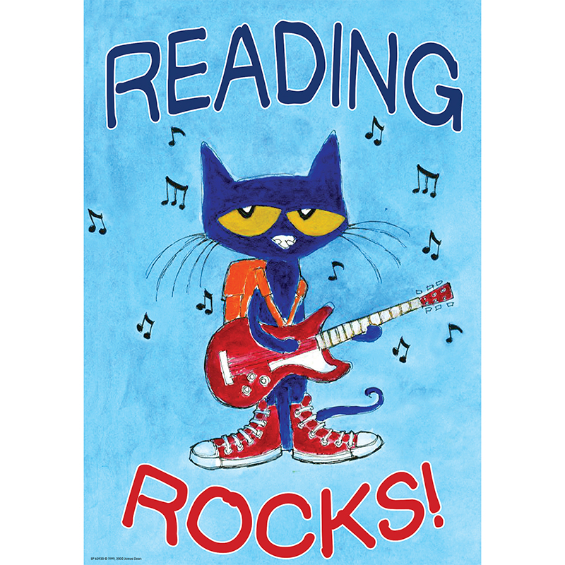 Pete The Cat Reading Rocks Poster