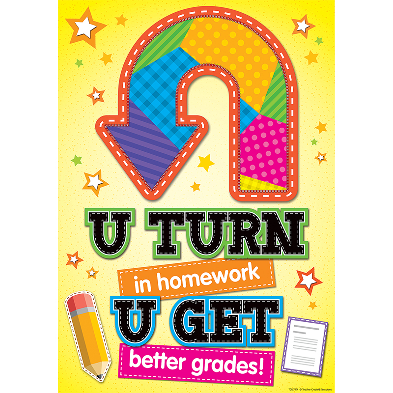 Turn In Homework Positive Poster