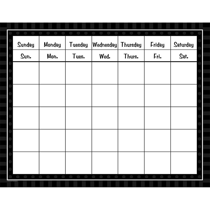 Black Sassy Solids Calendar