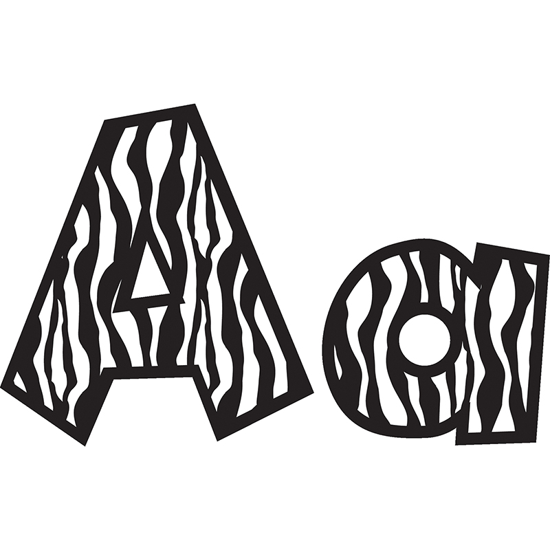 4in Fun Font Letters Zebra