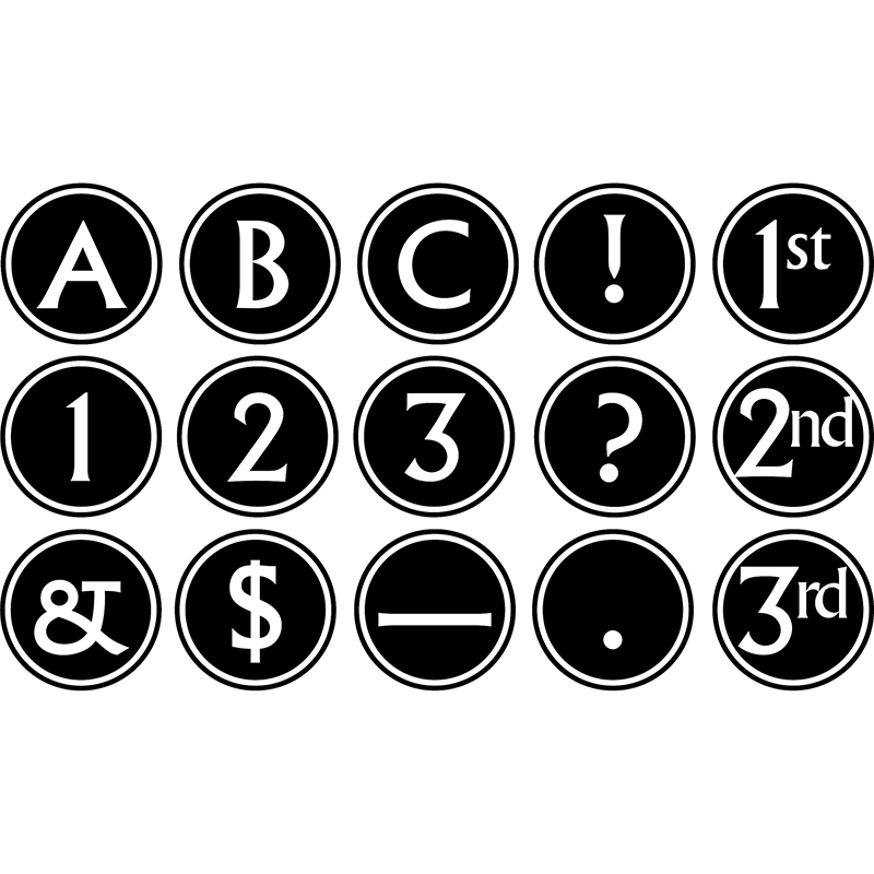 Circle Letters Big Bold Black &