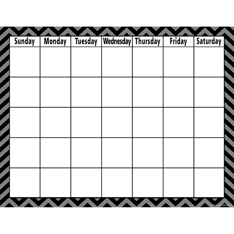 Black Chevron Calendar Chart