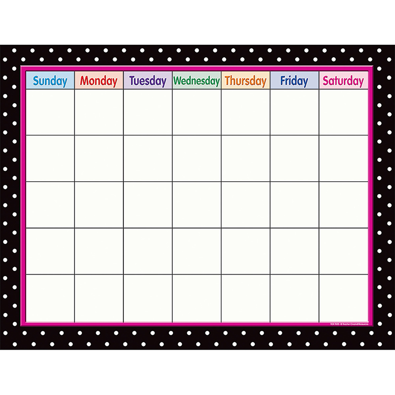 Black Polka Dots Calendar