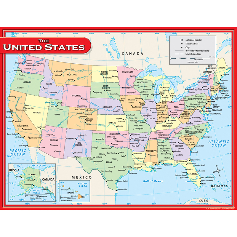 Us Map Chart 17x22