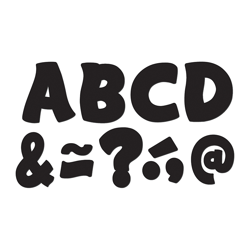 Black Funtastic Font 3in Magnetic