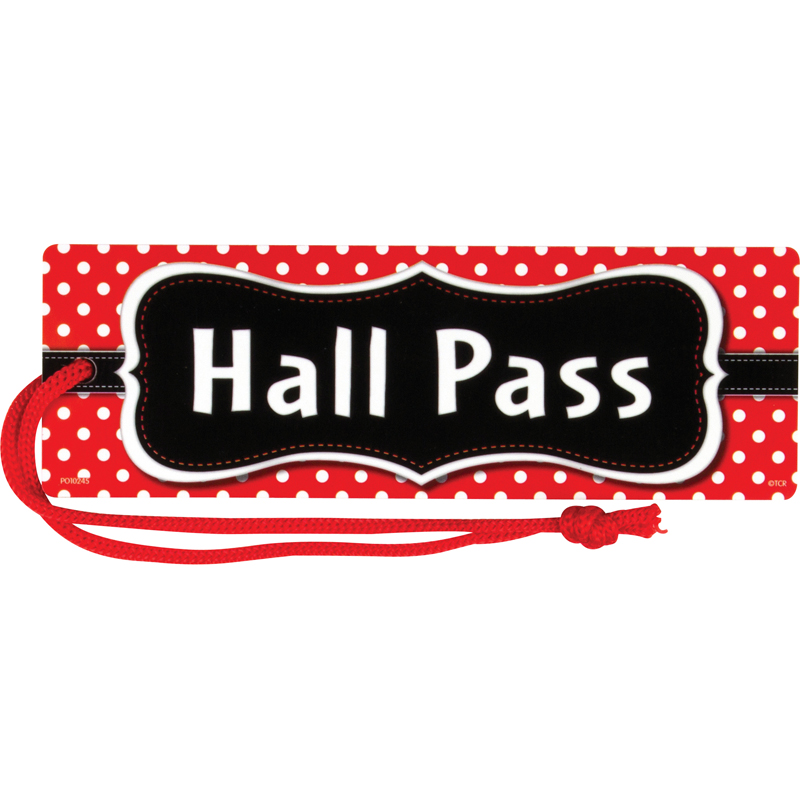 Red Polka Dots Magnetic Hall Pass