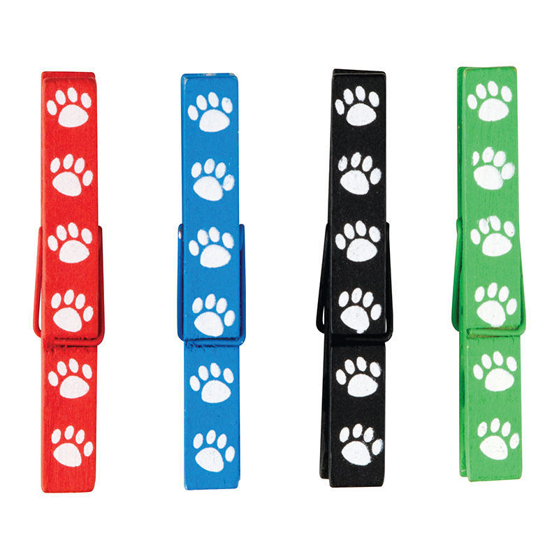 Paw Prints Magnetic Clothespins