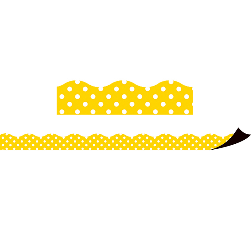Yellow Polka Dots Magnetic Border