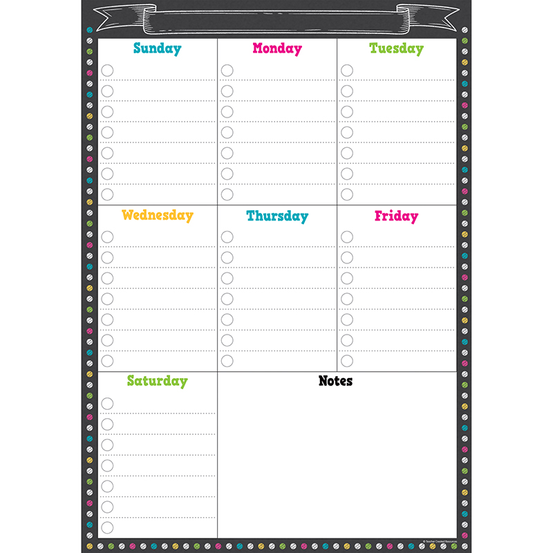 Chalkboard Brights Weekly Schedule