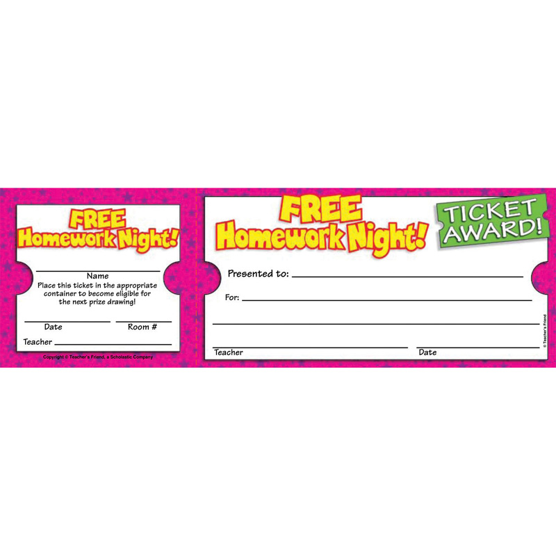 Free Homework Night Ticket Awards