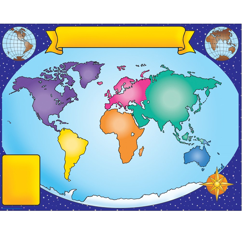 World Map Friendly Chart 17x22
