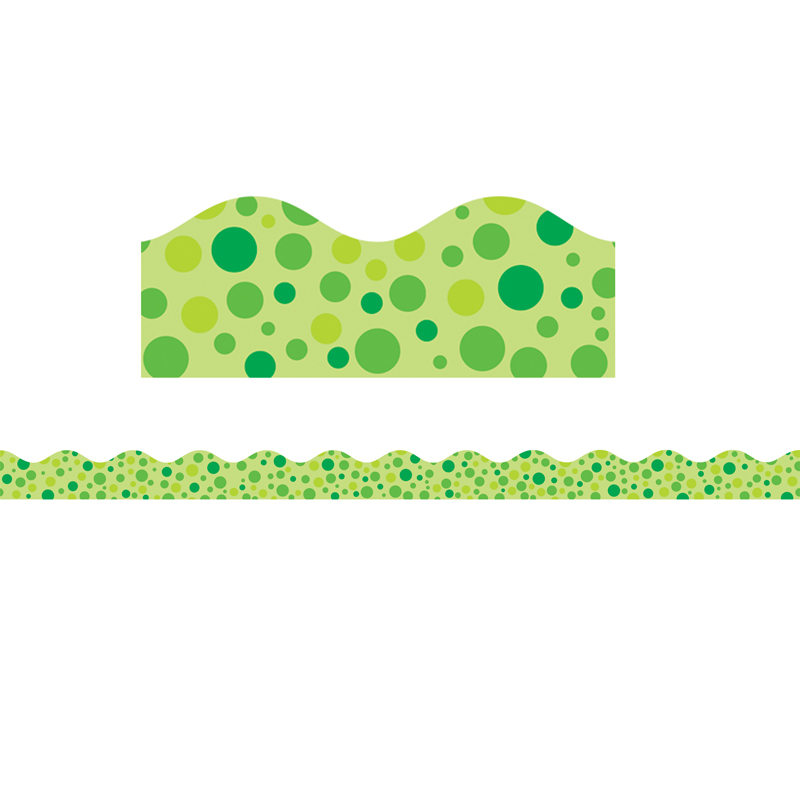 Green Polka Dots Scalloped Trimmer