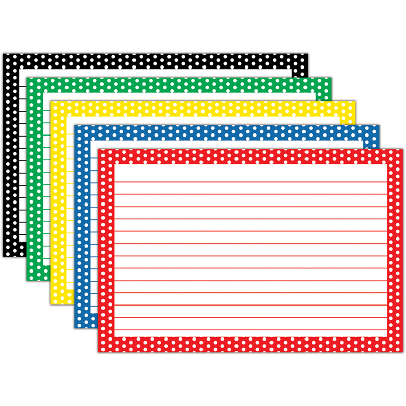 Border Index Cards 4x6 Polka Dot