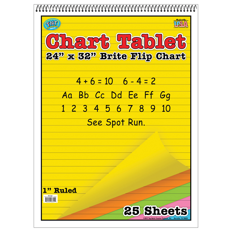 Chart Tablets 24x32 Assorted Ruled