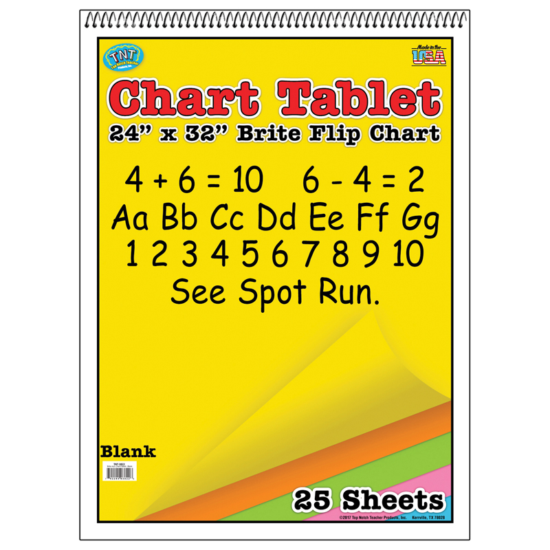Chart Tablets 24x32 Assorted Blank